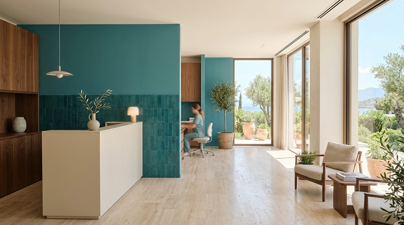 Modern Mediterranean dental clinic interior