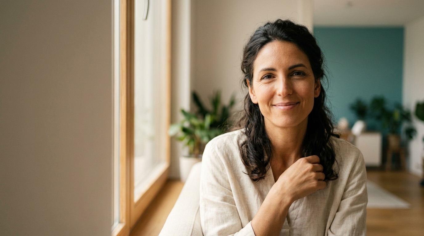 Natural confident smile — female portrait